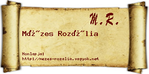 Mézes Rozália névjegykártya
