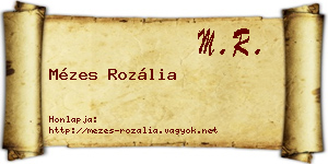 Mézes Rozália névjegykártya